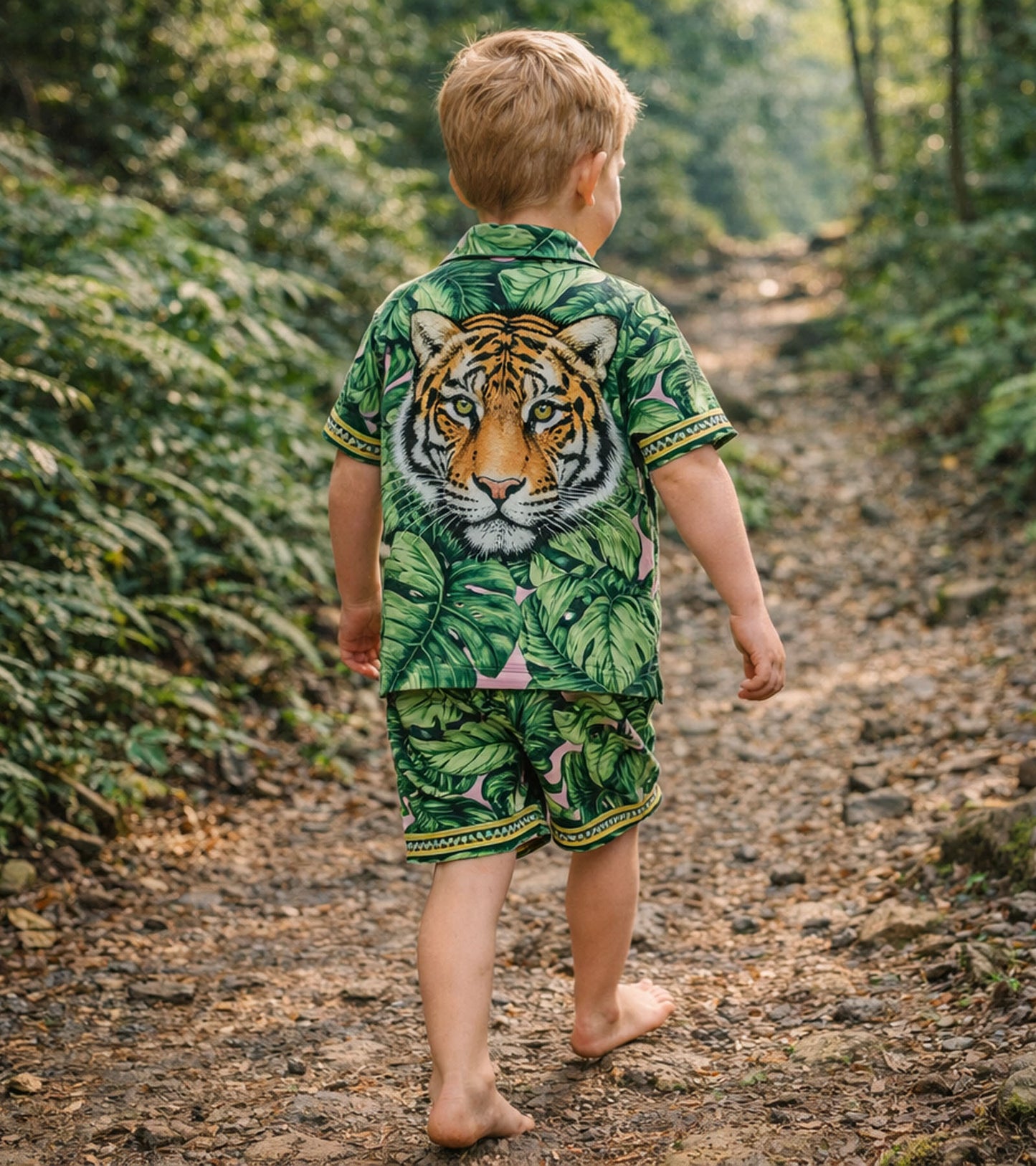 Boys Wild Leopard and Tiger Jungle Pure Cotton  Co-ord Set