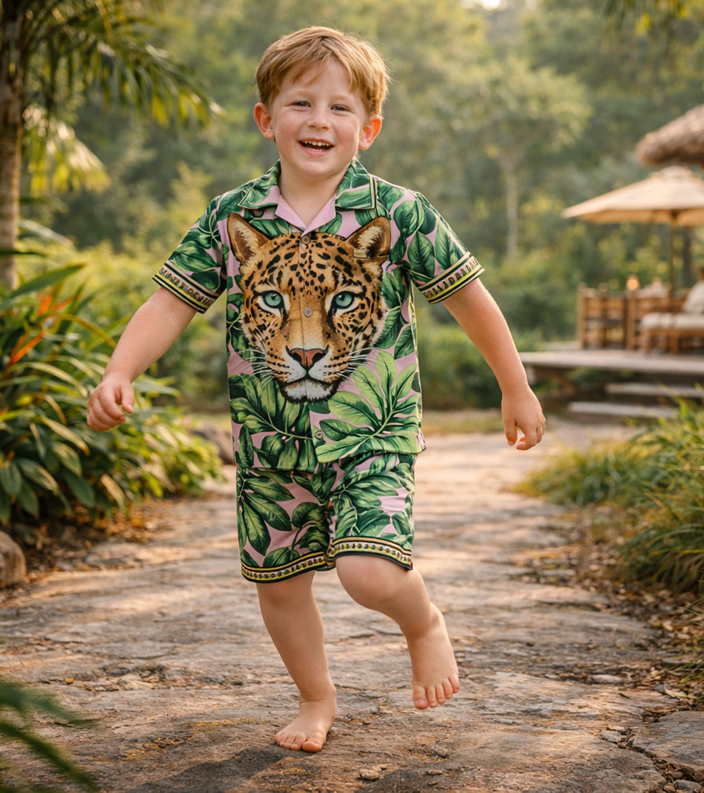 Boys Wild Leopard and Tiger Jungle Pure Cotton  Co-ord Set
