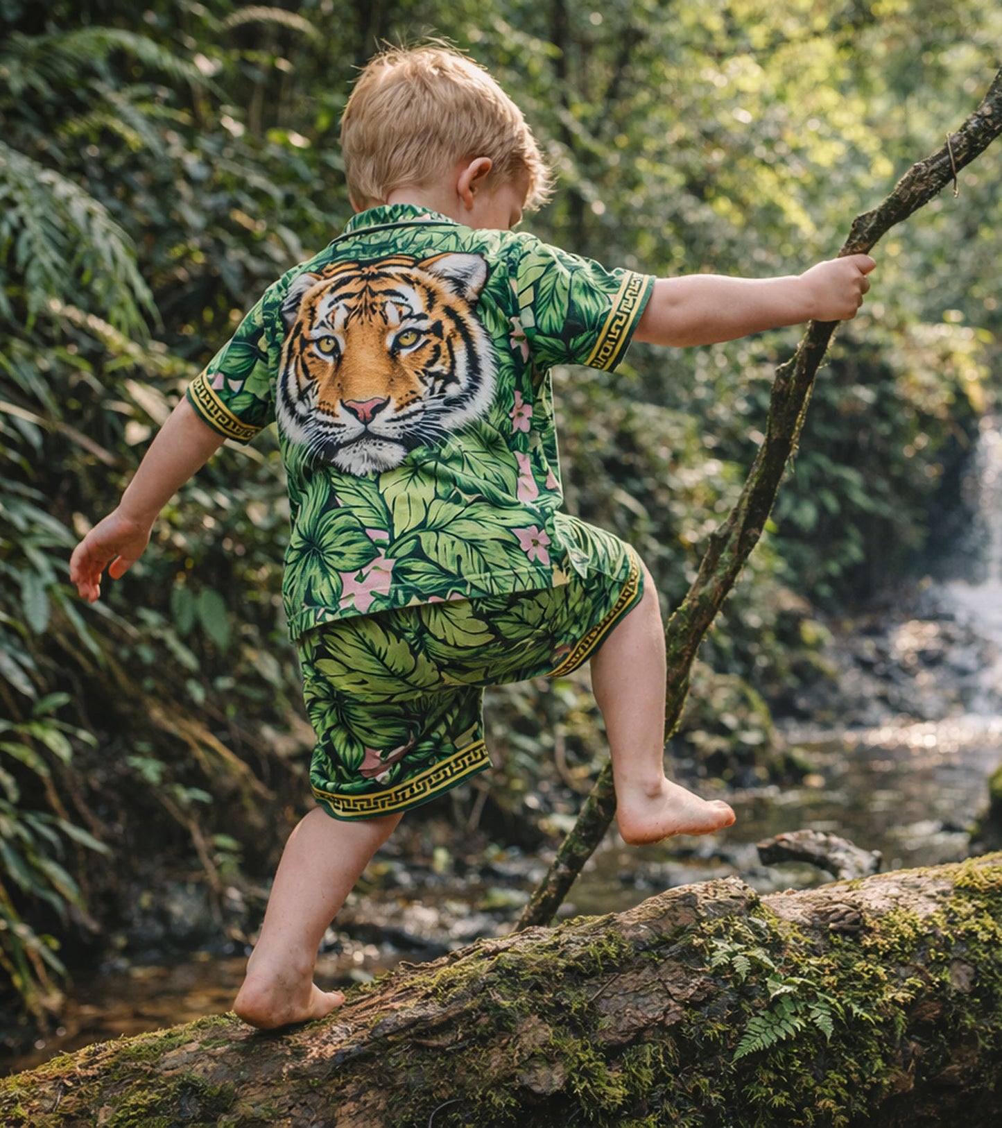 Boys Wild Leopard and Tiger Jungle Pure Cotton  Co-ord Set