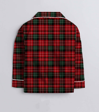 Checks  Pure Cotton Christmas Printed Nightsuit Set