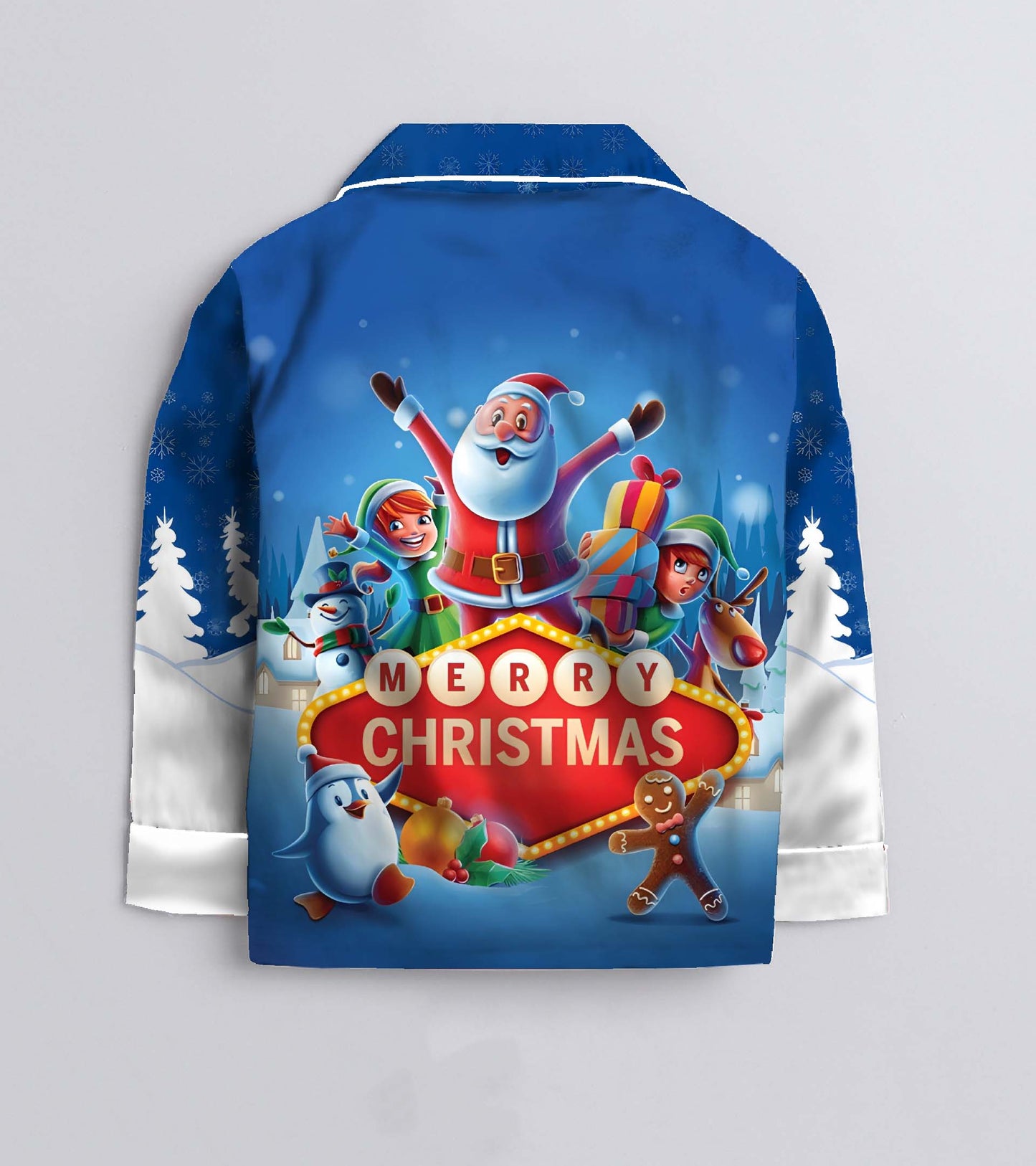 Christmas Celebration Gift Pure Cotton Christmas Printed Nightsuit Set