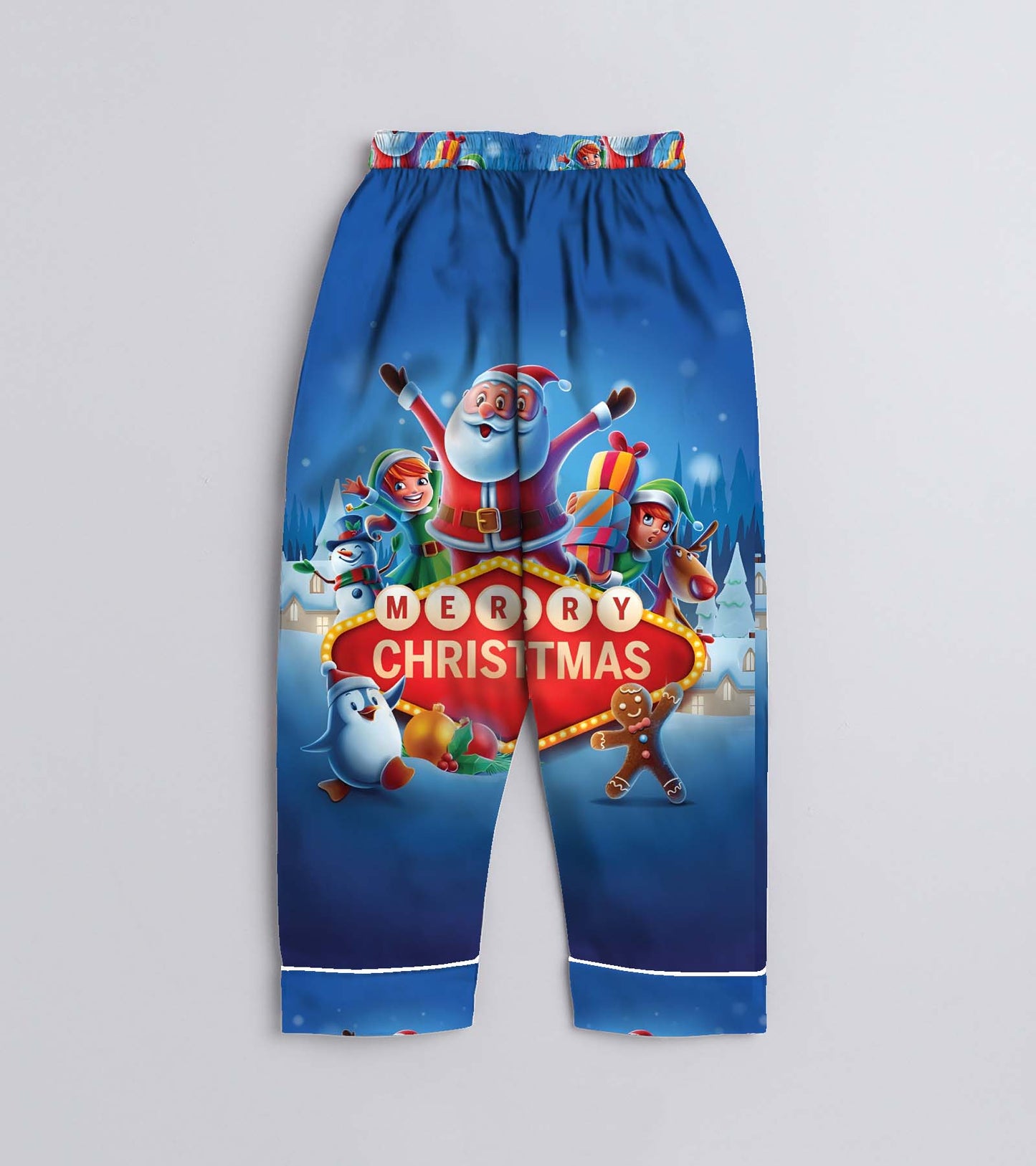 Christmas Celebration Gift Pure Cotton Christmas Printed Nightsuit Set