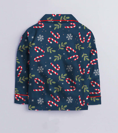 Christmas Deco  Pure Cotton Christmas Printed Nightsuit Set