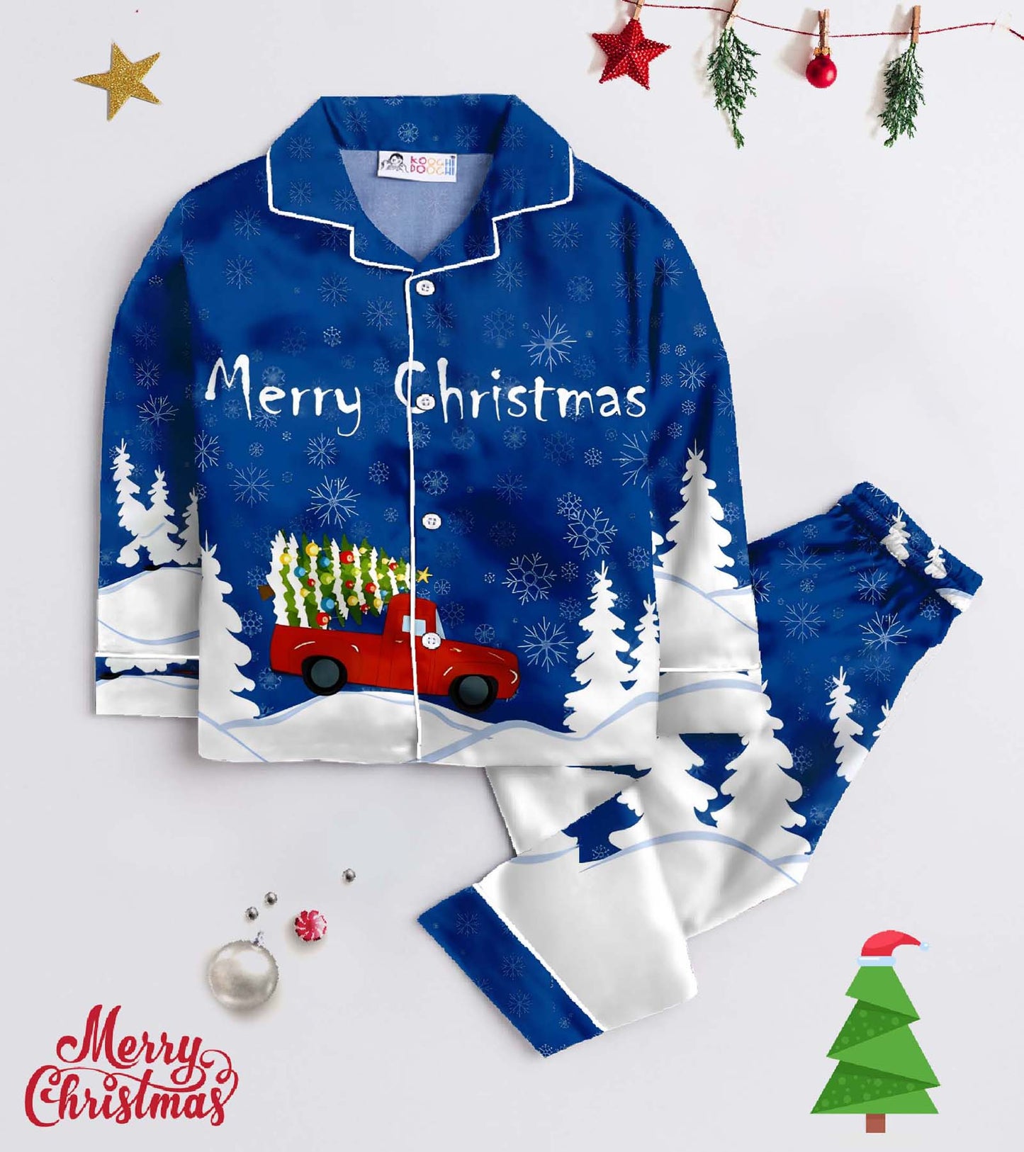 Christmas Gift Pure Cotton Christmas Printed Nightsuit Set