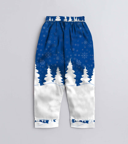 Christmas Gift Pure Cotton Christmas Printed Nightsuit Set