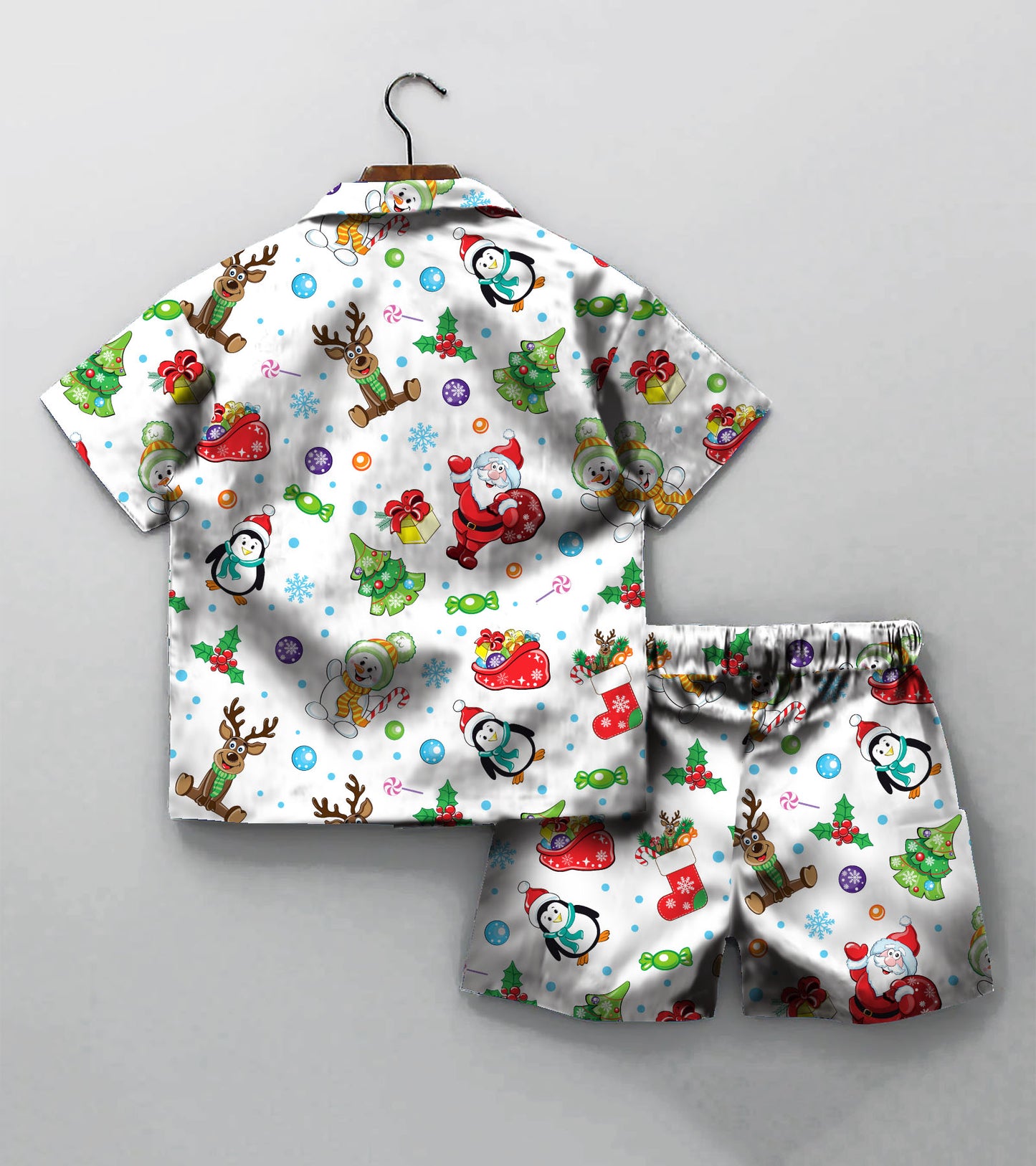 Christmas Gift Santa Printed Boys Co ord Set