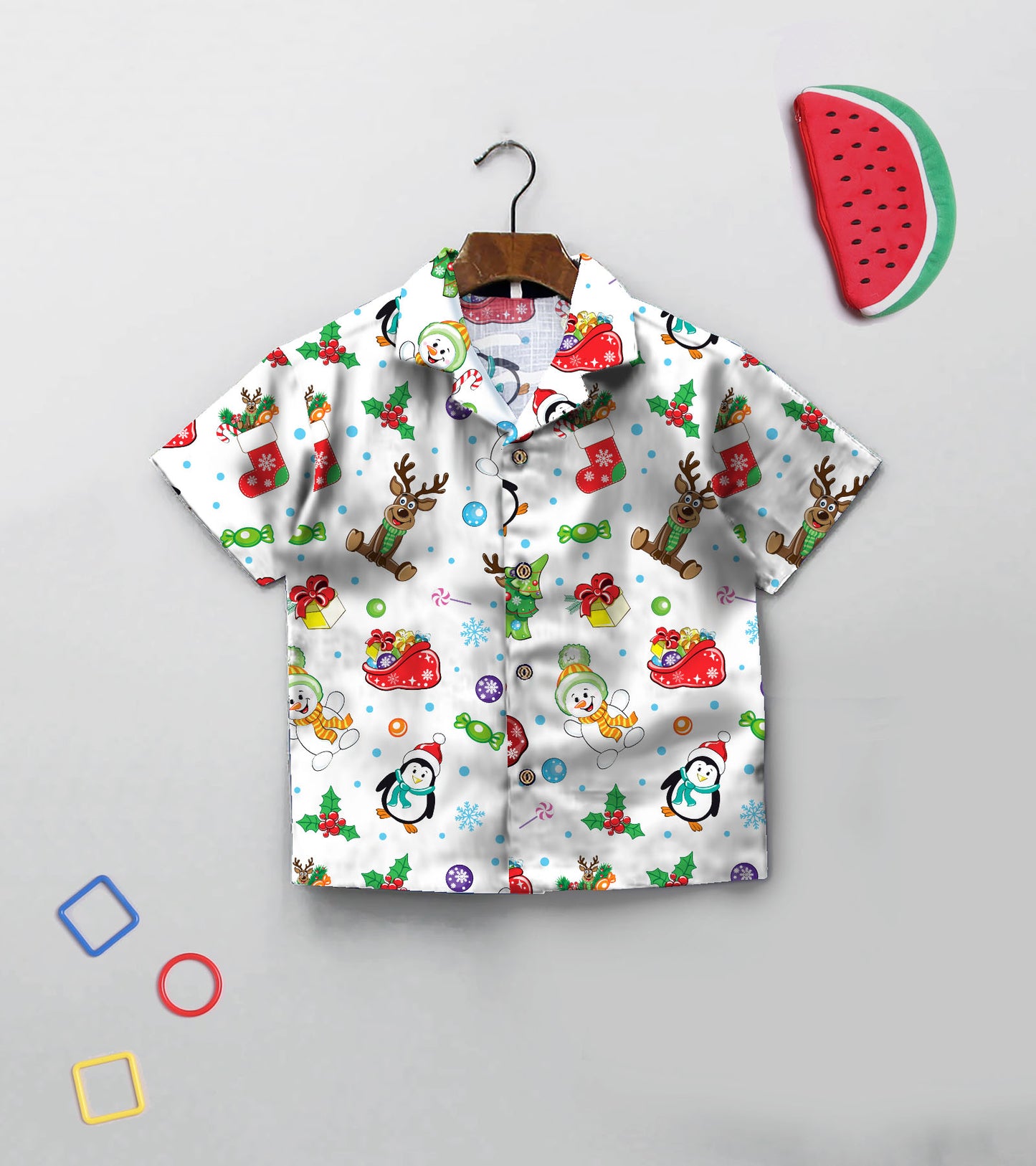 Christmas Gift Santa Printed Boys Co ord Set