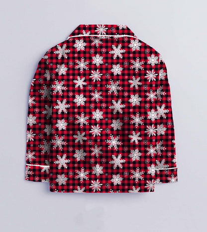 Christmas Snow Pure Cotton Christmas Printed Nightsuit Set