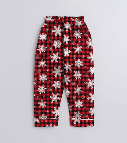 Christmas Snow Pure Cotton Christmas Printed Nightsuit Set