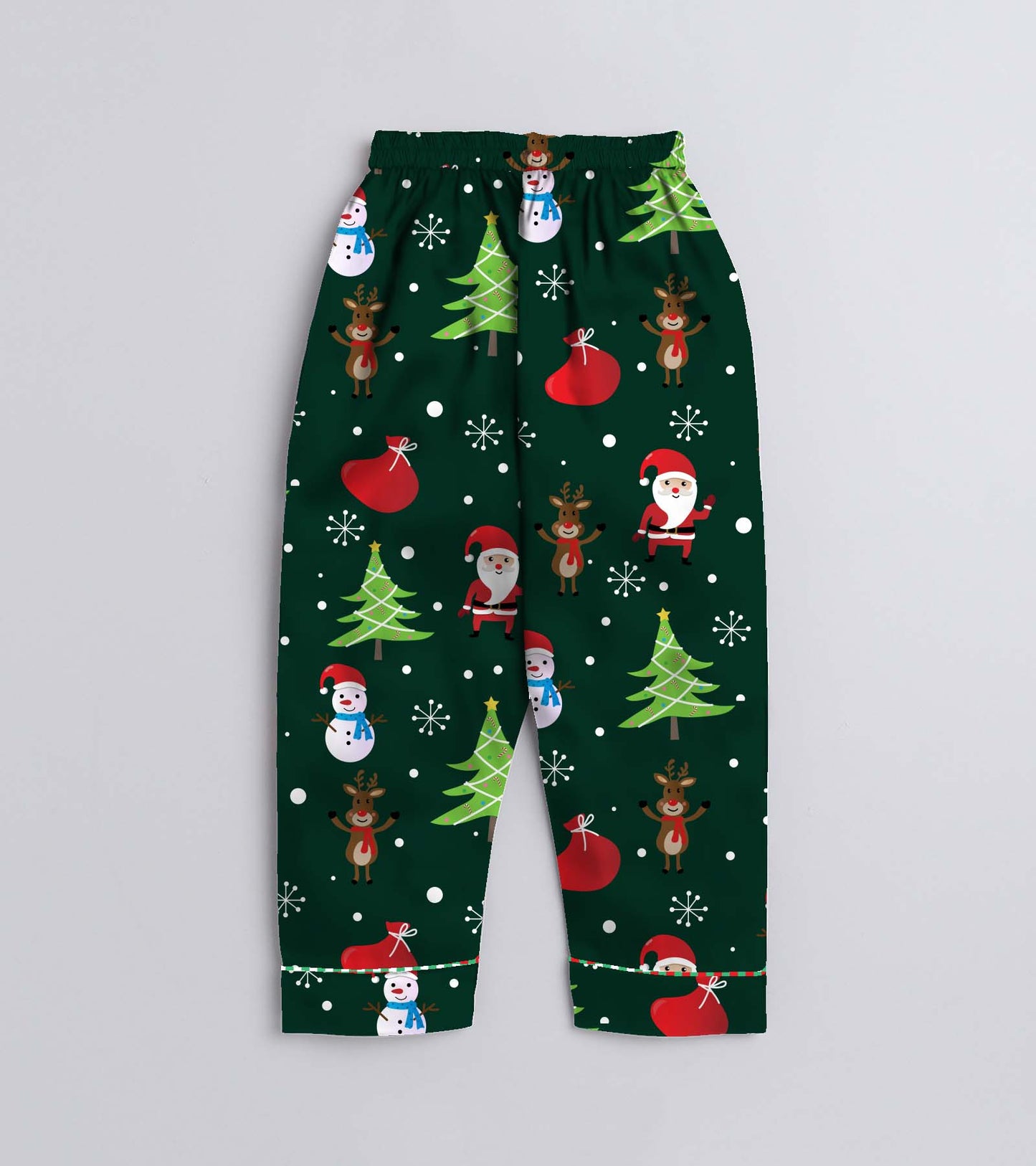 Christmas Tree Pure Cotton Christmas Printed Nightsuit Set