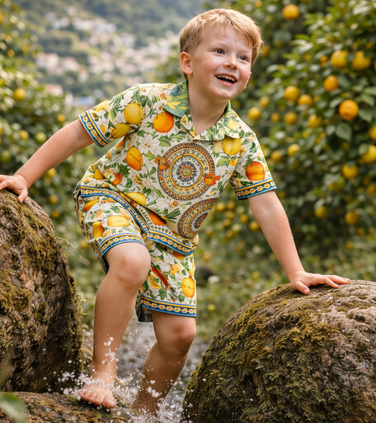 Citrus Print Pure Cotton Co-ord Set