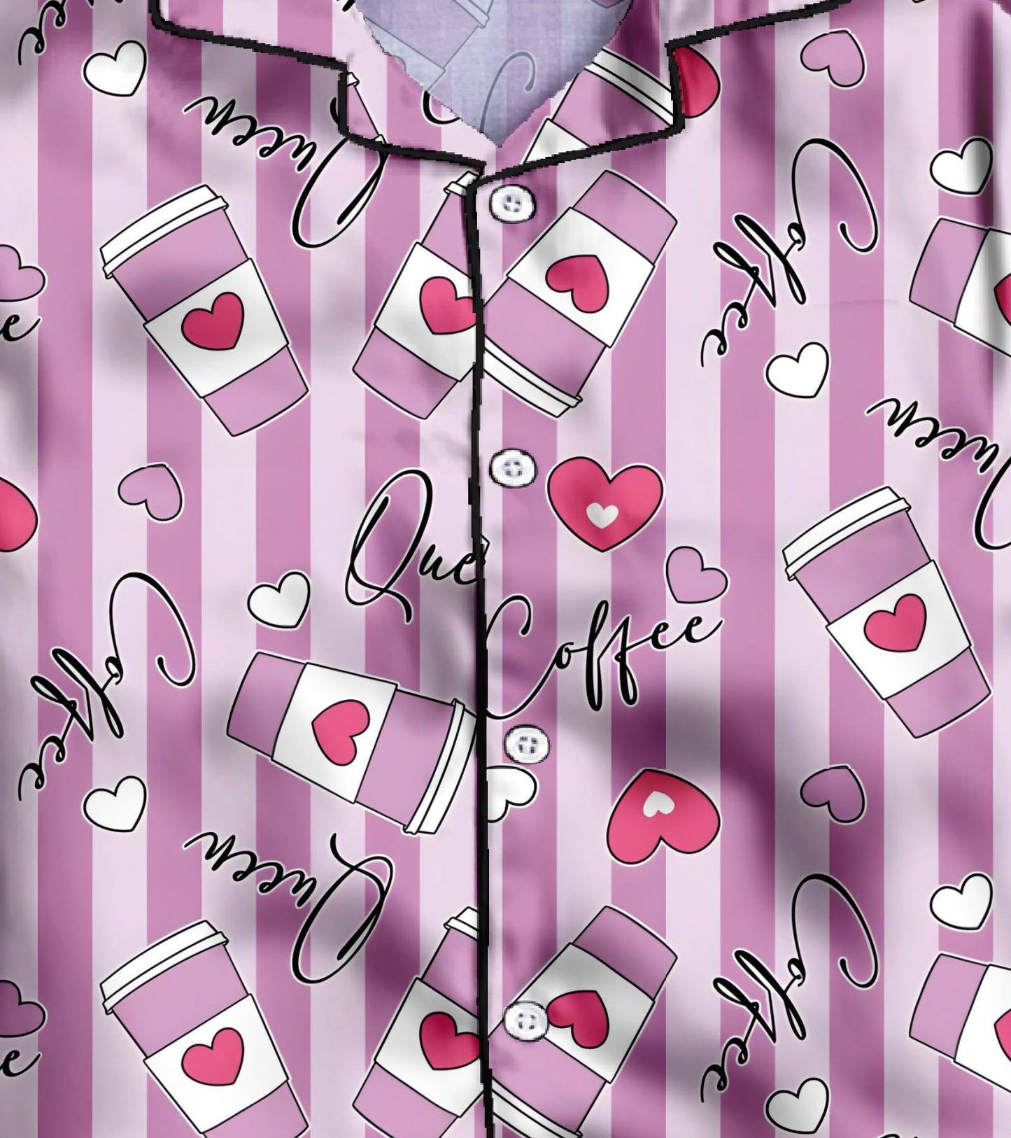 Coffe Printed Girls Pure Cotton Nightsuit Set