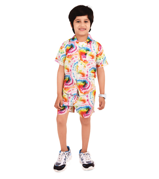 Colorful Tie Dye Cord Set for Boys