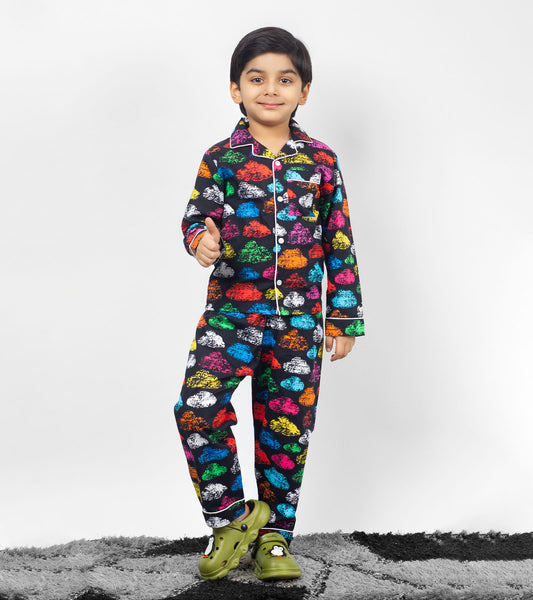 Colourful Printed Night Suit Set