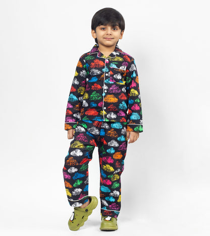 Colourful Printed Night Suit Set