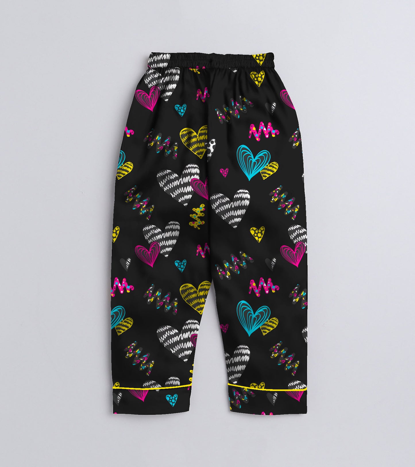 Colourfull Love Printed Girls Pure Cotton Nightsuit Set