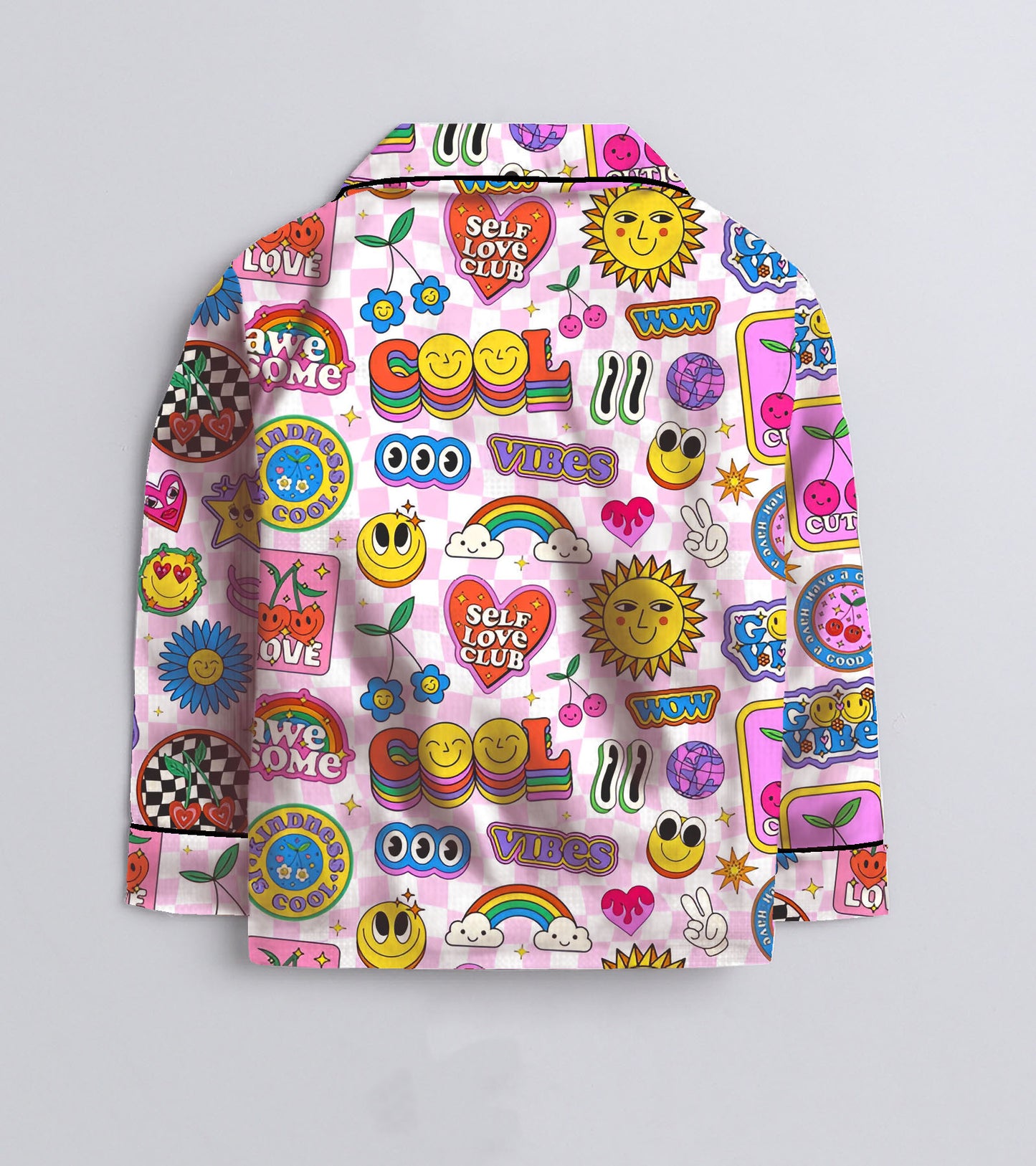 Cool Vibes Printed Girls Pure Cotton Nightsuit Set
