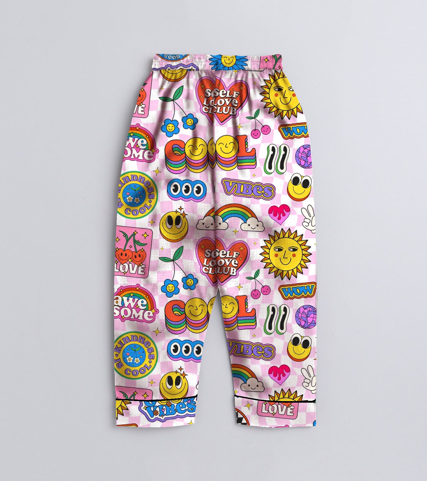 Cool Vibes Printed Girls Pure Cotton Nightsuit Set
