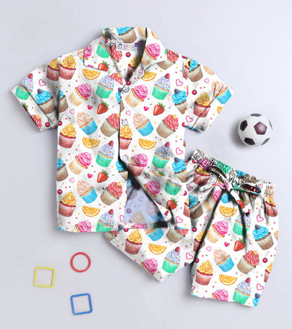 CupCake Printed Boys Co ord Set