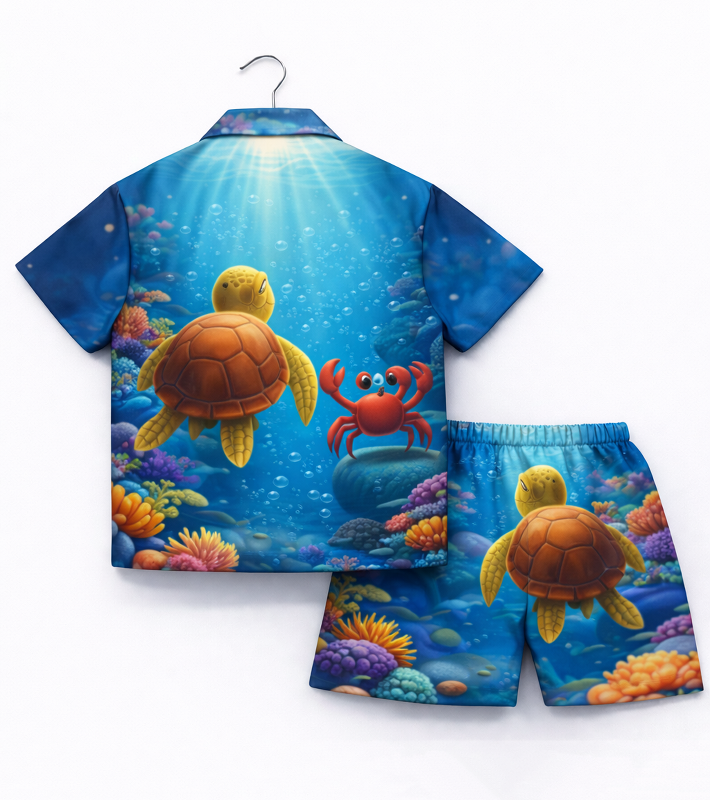 Deep Sea Friends Turtle Printed kids Co ord Set