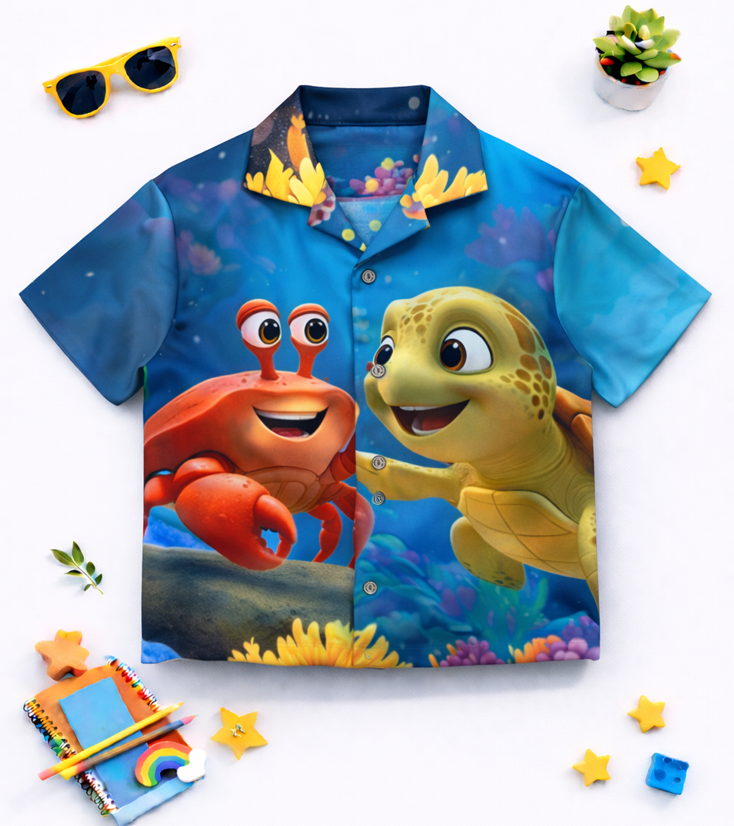 Deep Sea Friends Turtle Printed kids Co ord Set