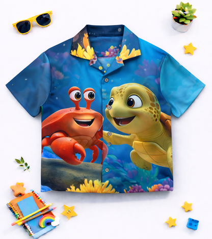 Deep Sea Friends Turtle Printed kids Co ord Set