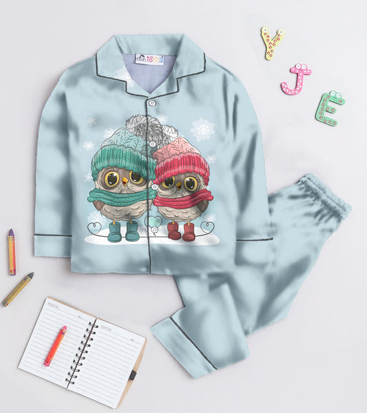Doll Printed Girls Pure Cotton Nightsuit Set