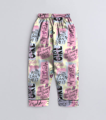 Dream Printed Girls Pure Cotton Nightsuit Set