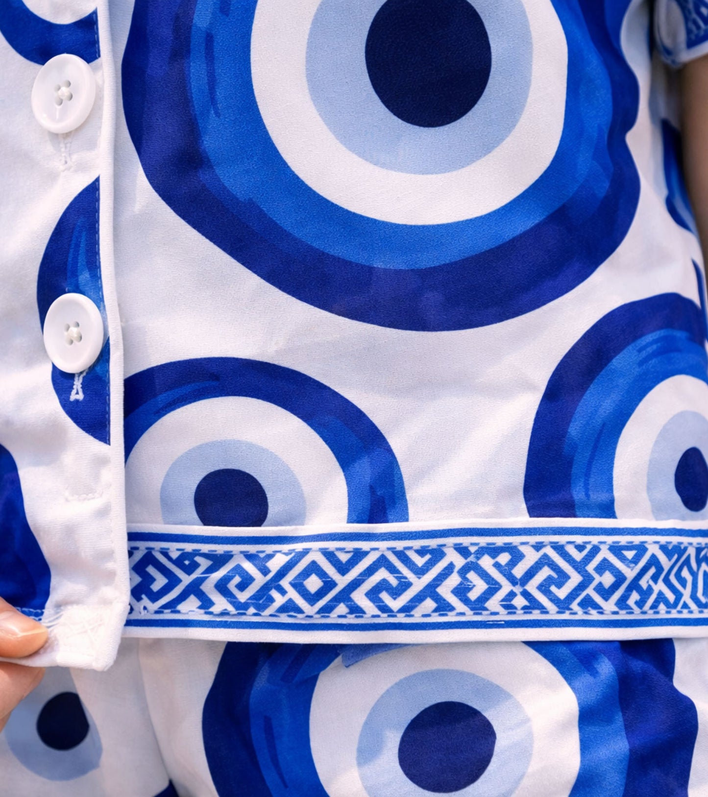 Evil Eye Printed Girls Pure Cotton Half Nightsuit Set