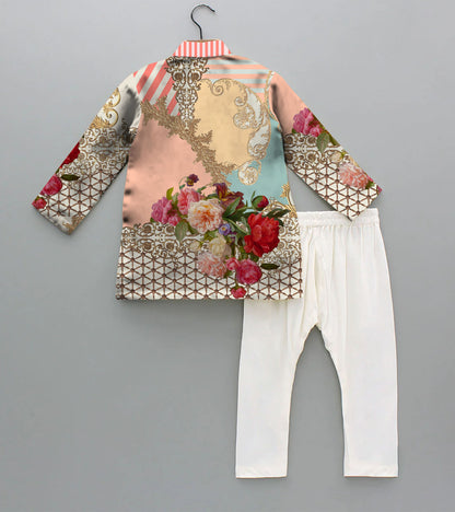 Exotic Motifs Printed Pure Cotton Kurta And Pyjama