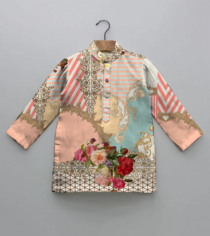 Exotic Motifs Printed Pure Cotton Kurta And Pyjama