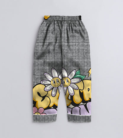Extra Fun Printed Girls Pure Cotton Nightsuit Set