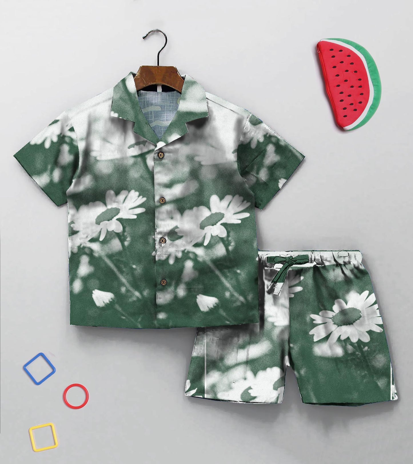 Floral Placement Printed Boys Co ord Set