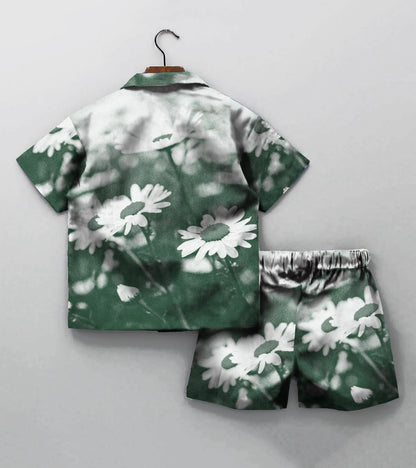 Floral Placement Printed Boys Co ord Set