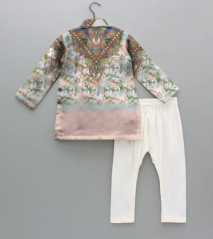 Flower Showers Printed Pure Cotton Kurta And Pyjama