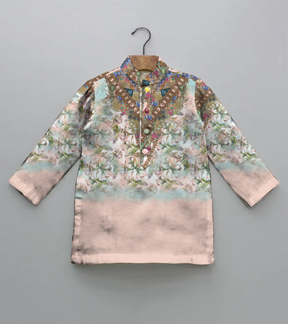 Flower Showers Printed Pure Cotton Kurta And Pyjama