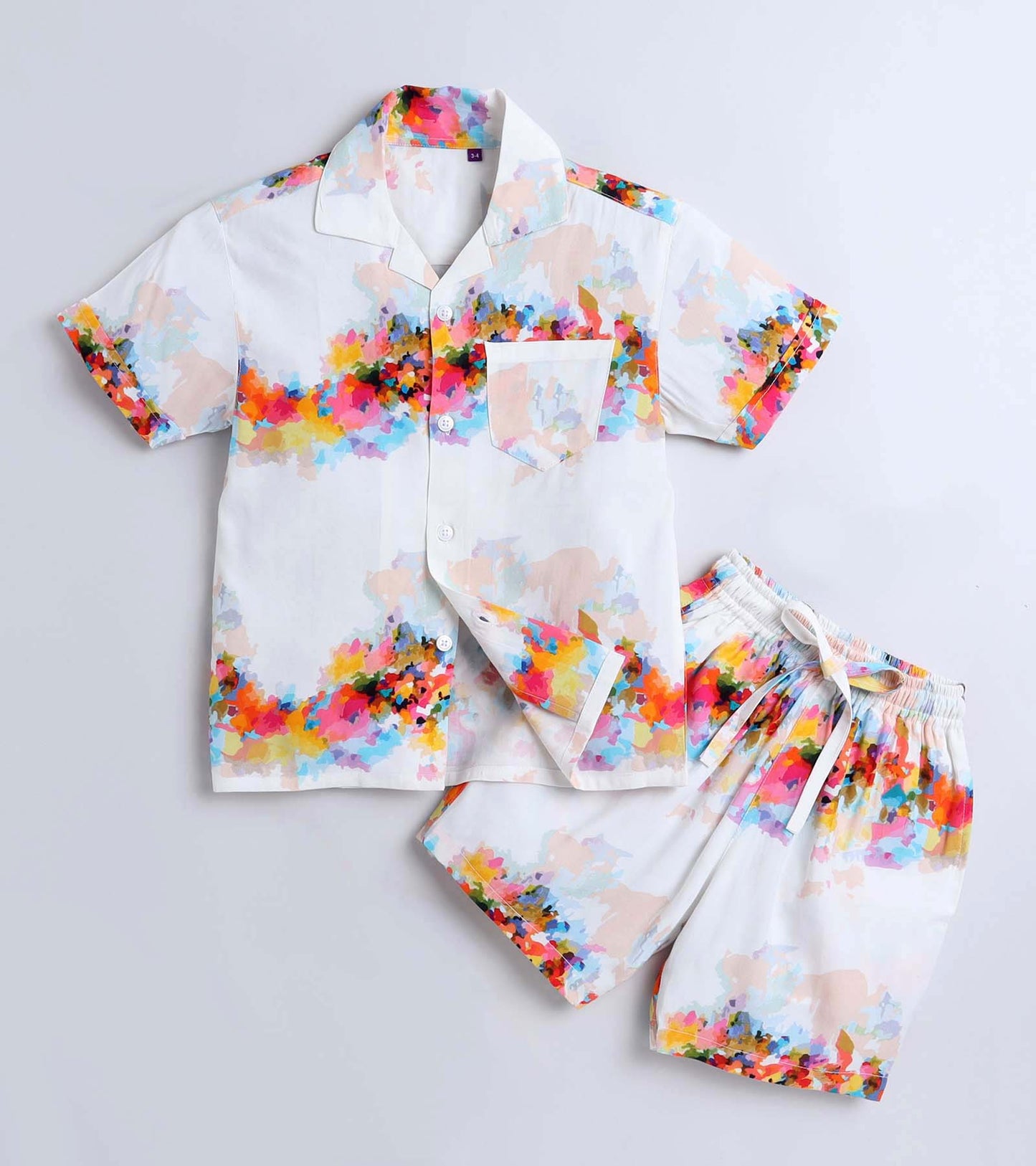Flowers in line Printed Boys Co ord Set