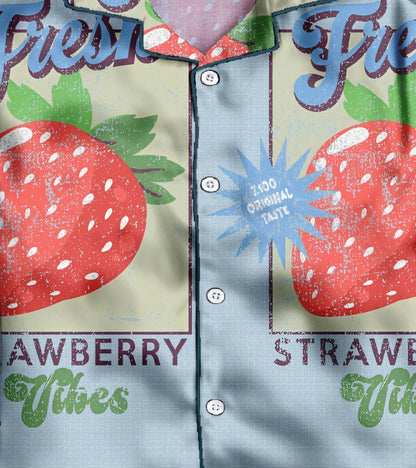 Fresh Strawberry Printed Girls Pure Cotton Nightsuit Set