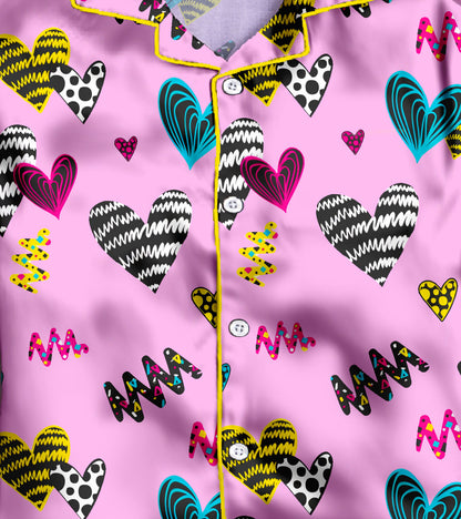 Friends Love Printed Girls Pure Cotton Nightsuit Set