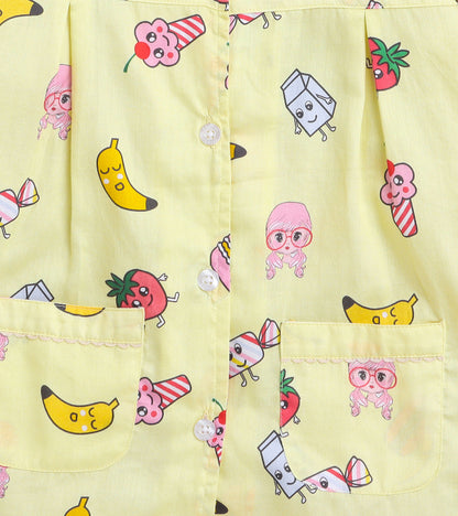 Fruity Printed Girls Night Suit Set