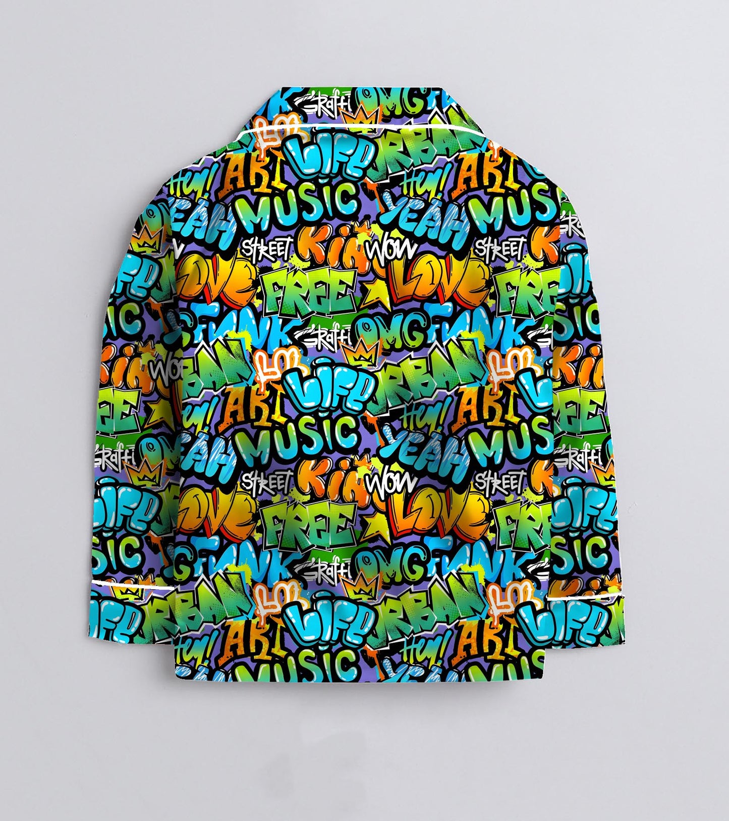 Fun Writting Cotton Printed Nightsuit Set