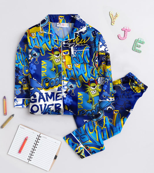Game Over Play Pure Cotton Printed Nightsuit Set