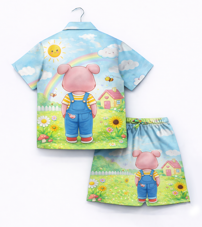 Happy Farm Piglet Kids Printed kids Co ord Set