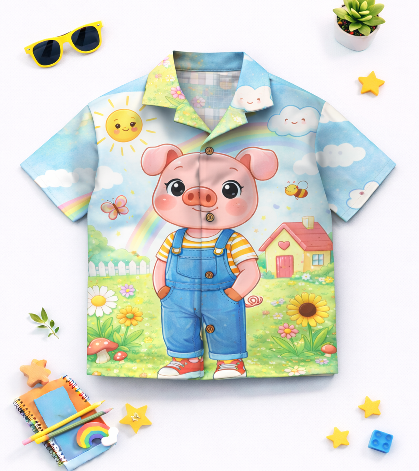 Happy Farm Piglet Kids Printed kids Co ord Set