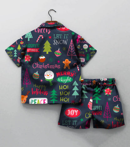 Ho Ho Ho Christmas Printed Boys Co ord Set