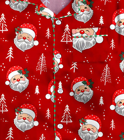 Hye Santa  Pattern Pure Cotton Christmas Printed Nightsuit Set