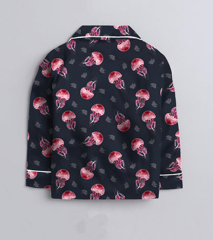 Jellyfish Pure Cotton Printed Nightsuit Set