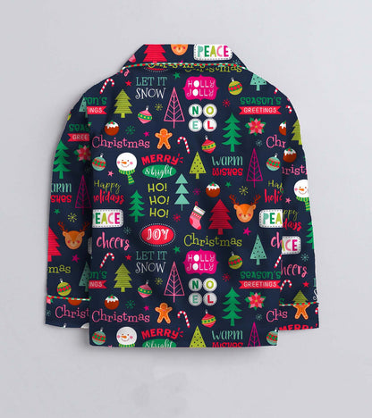 Joy Pure Cotton Christmas Printed Nightsuit Set