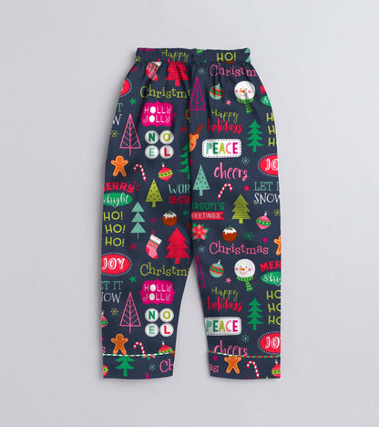 Joy Pure Cotton Christmas Printed Nightsuit Set