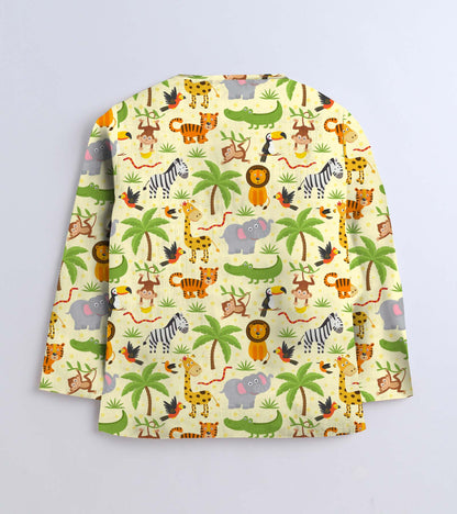 Jungle Animal Playing Printed Pyjama Kurta Set